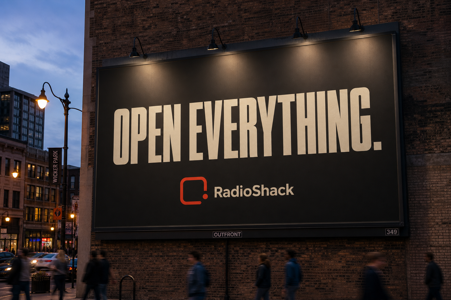 Open everything. launch billboard at dusk